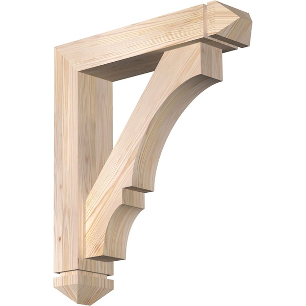 Ekena Millwork Balboa Arts and Crafts Smooth Bracket w/ Offset Brace, Douglas Fir, 5 1/2"W x 24"D x 28"H BKT0604X24X28BOA03SDF - main